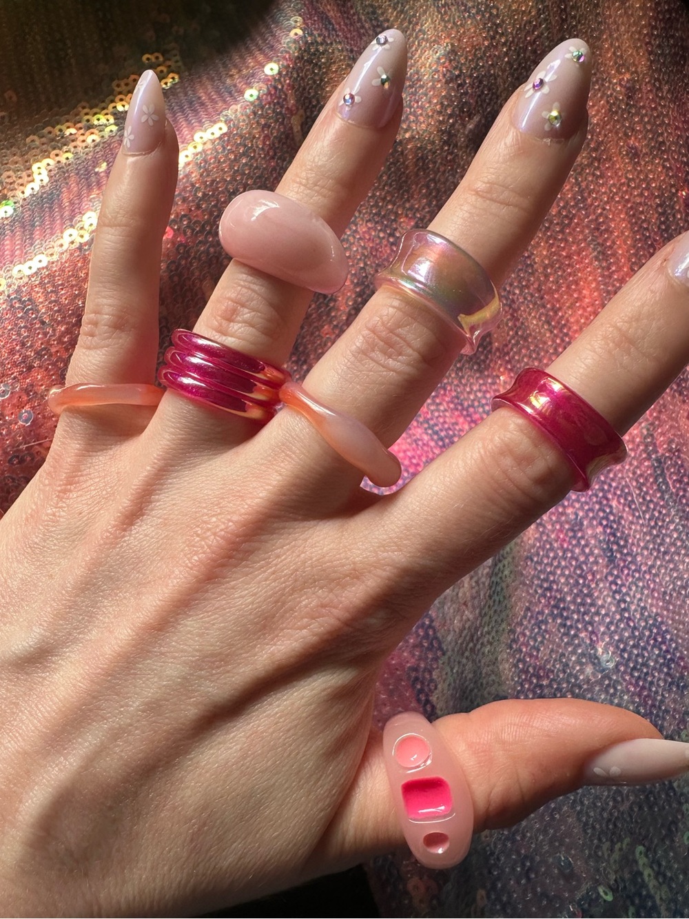 UO • Set of 7 Chunky Acrylic Rings
